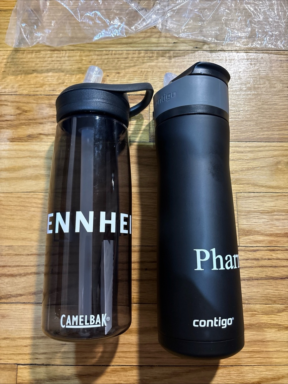 2 Bottle lot Camelback Charcoal & Contigo Branded sealed water Bottle New!